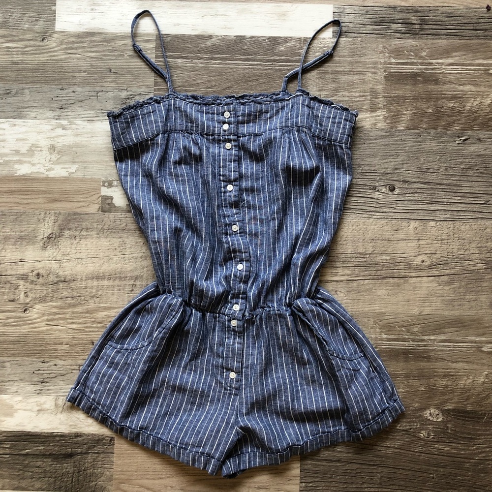 GUC GAP Chambray Pinstripe Linen Romper